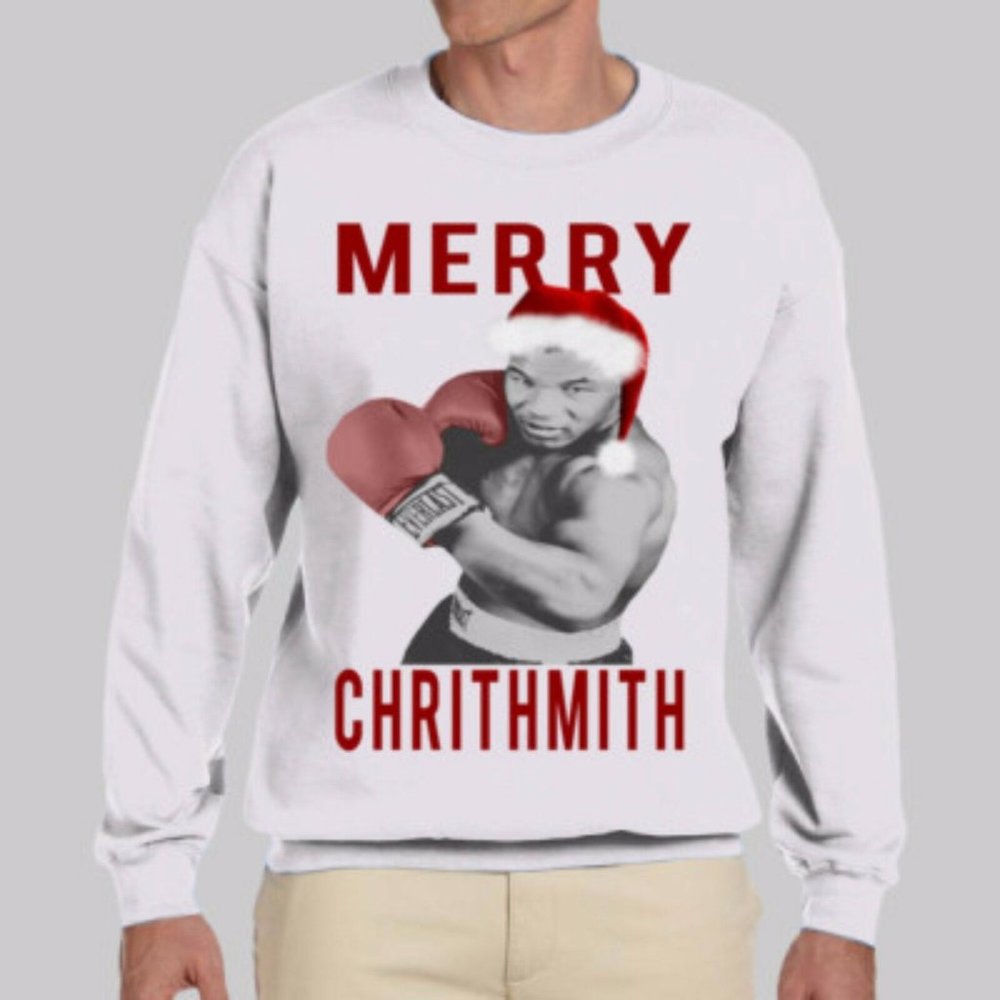 MIKE TYSON MERRY CRITHMITH XMAS SWEATER BOXING HOT